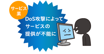<サービス業>DoS攻撃によってサービスの提供が不能に