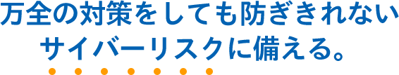 万全の対策をしても防ぎきれないサイバーリスクに備える